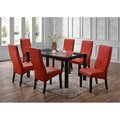 Kb KB PC57-R 40 x 23 x 18 in. Parson Chairs; Cappuccino & Red - Set of 2 PC57-R